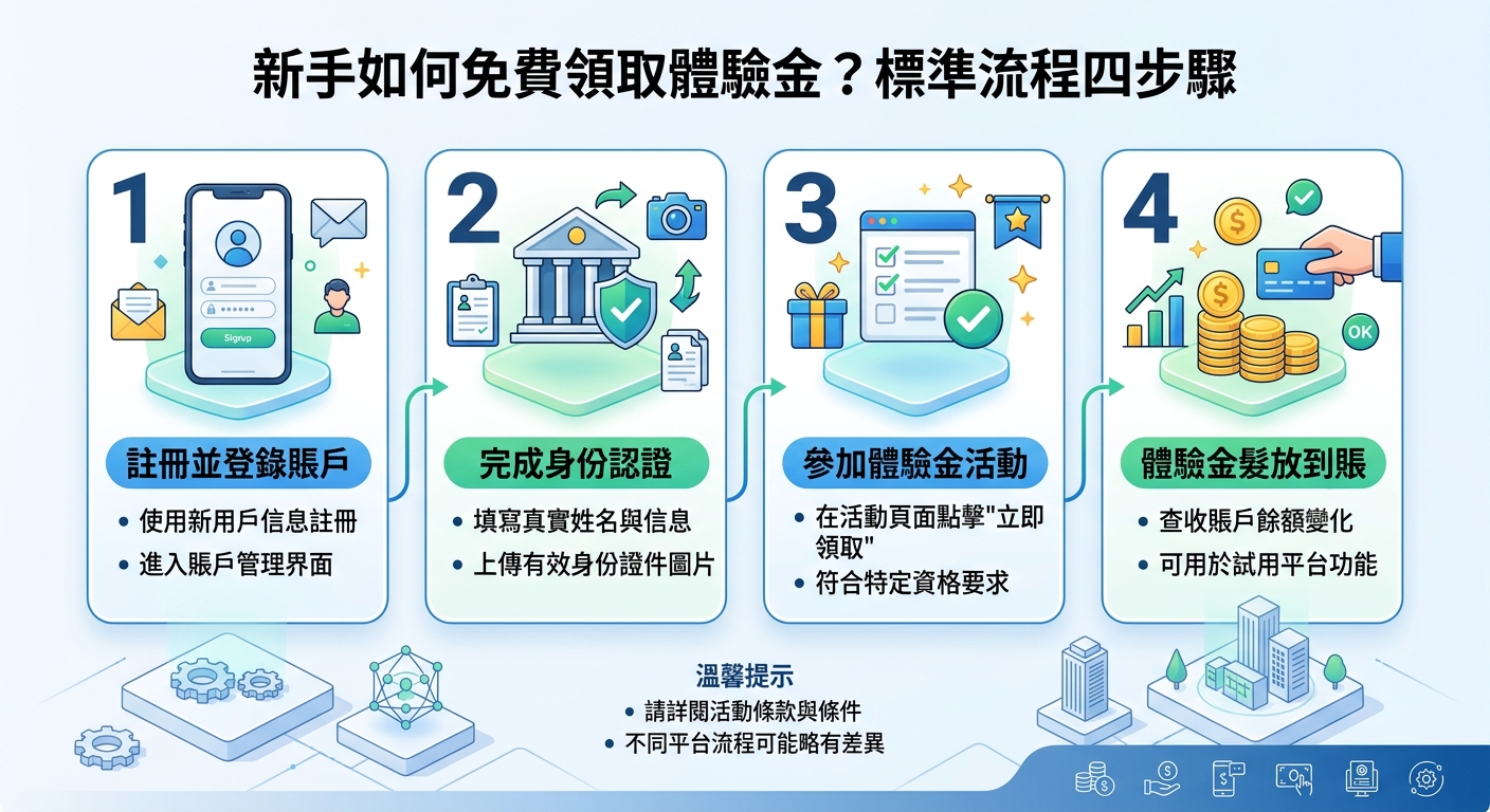 新手如何免費領取體驗金？標準流程四步驟
